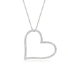 Ross-simons Diamond Heart Pendant Necklace In Sterling Silver In Silver