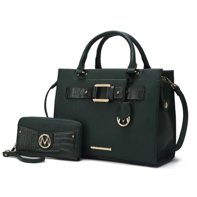 Mkf Collection By Mia K Virginia Vegan Leather Women's Tote Bag With Wallet - 2 Pieces In Green