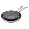 HENCKELS CLAD H3 2-PC STAINLESS STEEL CERAMIC NONSTICK 8-IN & 10-IN FRY PAN SET