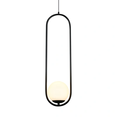 Vonn Lighting Capri Vcp2105bl 7" Integrated Led Pendant Lighting Fixture In Black With Glass Shade