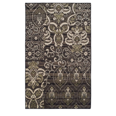 Superior Caldwell Transitional Floral Damask Polypropylene Area Rug In Black