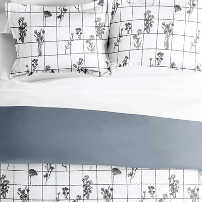 Ienjoy Home Flower Field Gray Reversible Pattern Duvet Cover Set Ultra Soft Microfiber Bedding, Full/queen In Grey