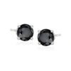 Ross-simons Black Diamond Stud Earrings In Sterling Silver In Black