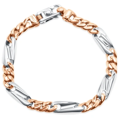 Pompeii3 Men's Figaro Link 14k Gold (37gram) Or Platinum (60gram) 7.5-8.5mm Bracelet 8"