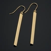 FREMADA 14K YELLOW GOLD HIGH POLISH BAR DROP EARRINGS (4 MM WIDE X 41 MM LONG)