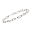 Ross-simons Diamond Paper Clip Link Bracelet In Sterling Silver In Silver