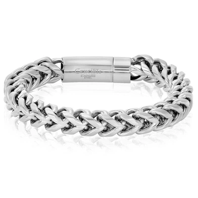 Crucible Jewelry Crucible Los Angeles Rounded Franco Chain Bracelet 10mm Wide - 9" In Silver