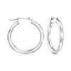 Ross-simons 14kt White Gold Hoop Earrings In Silver