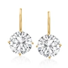 Ross-simons Cz Drop Earrings In 14kt Yellow Gold In Gold