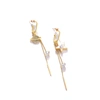 Sohi Gold Color Gold Plated Designer Stone Drop Earring For Women's In Silver