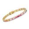 Ross-simons Multicolored Sapphire And Diamond Bracelet In 14kt Yellow Gold In Multi