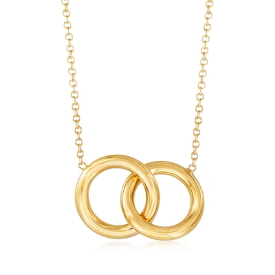 Ross-simons Italian 14kt Yellow Gold Interlocking Circle Necklace In Multi