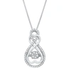 Max + Stone Dancing Diamond Forever Love Real Diamond Two-hearts Pendant Necklace For Women In Solid 925 Sterlin In Silver