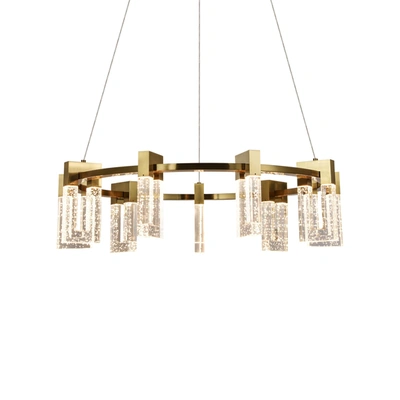 Vonn Lighting Sorrento Vac3139ab 27" Integrated Led Circular Chandelier Lighting Fixture In Antique Brass With 9 S