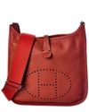 HERMES HERMES RED EPSOM LEATHER EVELYNE III PM (AUTHENTIC PRE-OWNED)