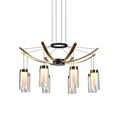 Vonn Lighting Genoa Vac3118bl 24" Integrated Led Chandelier Lighting Fixture With 8 Glass Shades In Black