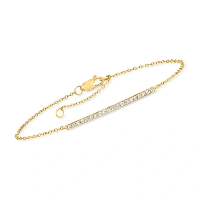 Rs Pure Ross-simons Diamond Bar Bracelet In 14kt Yellow Gold