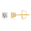 MAX + STONE CERTIFIED 14K YELLOW GOLD LAB GROWN DIAMOND SOLITAIRE STUD EARRINGS (1/2 CT. TW)