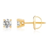 Max + Stone Certified 14k Yellow Gold Lab Grown Diamond Solitaire Stud Earrings (1/2 Ct. Tw) In Gold