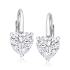 Ross-simons Moissanite Heart Earrings In Sterling Silver In Silver