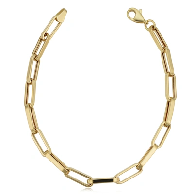 Fremada 14k Yellow Gold Paperclip Chain Bracelet (4.4 Mm, 7.5 Inch)