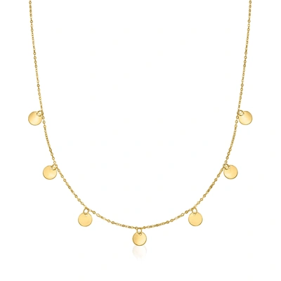 Rs Pure Ross-simons Italian 14kt Yellow Gold Multi-circle Necklace In White