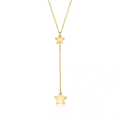 Rs Pure Ross-simons Italian 14kt Yellow Gold Star Lariat Necklace