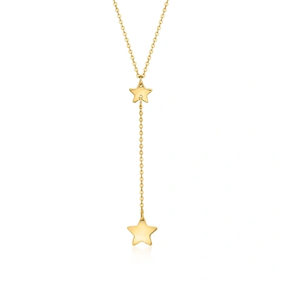 Rs Pure Ross-simons Italian 14kt Yellow Gold Star Lariat Necklace In Multi