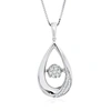 Max + Stone Dancing Diamond 'drops Of Love' Pendant Necklace In 925 Sterling Silver (1/10 Ct. Tw.), 18" In Silver
