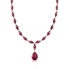 Ross-simons Ruby Drop Necklace In 18kt Yellow Gold Over Sterling Silver In Gold