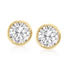 Ross-simons Bezel-set Cz Stud Earrings In 14kt Yellow Gold In Gold