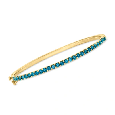 Ross-simons London Blue Topaz Bangle Bracelet In 18kt Gold Over Sterling In Multi