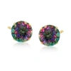 Ross-simons Mystic Topaz Stud Earrings In 14kt Yellow Gold In Multi
