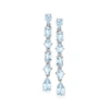 Ross-simons Aquamarine Linear Drop Earrings In Sterling Silver In Silver