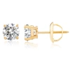 Max + Stone Certified 14k Yellow Gold Lab Grown Diamond Solitaire Stud Earrings (1.0 Ct. Tw) In White