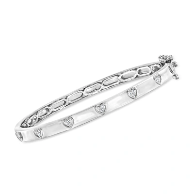 Ross-simons Diamond Heart Bangle Bracelet In Sterling Silver In Multi