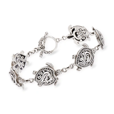 Ross-simons Sterling Silver Turtle Bali-style Bracelet