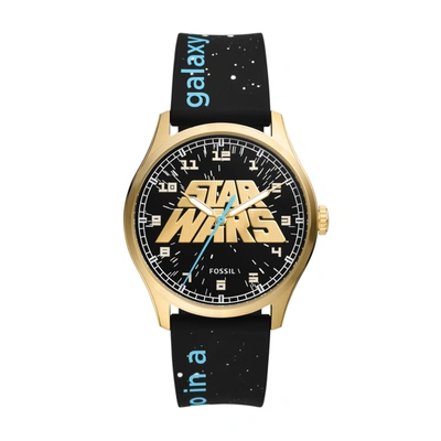 Fossil Unisex Special Edition Star Wars Three-hand, Gold-tone Stainless Steel Watch In Black