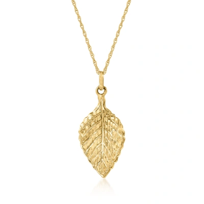 Ross-simons 14kt Yellow Gold Leaf Pendant Necklace