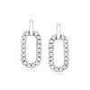 Rs Pure By Ross-simons Diamond Paper Clip Link Earrings In Sterling Silver In Silver