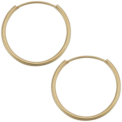 Fremada 14k Yellow Gold 1mm Thick 16mm Round Tube Endless Hoop Earrings