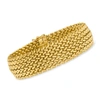 Ross-simons Italian 14kt Yellow Gold Wide Riso Link Bracelet In Gold