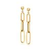 Ross-simons 14kt Yellow Gold Paper Clip Link Graduated Drop Earrings In Gold