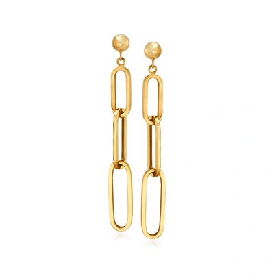 Ross-simons 14kt Yellow Gold Paper Clip Link Graduated Drop Earrings