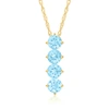 CANARIA FINE JEWELRY CANARIA LONDON BLUE TOPAZ 4-STONE LINEAR PENDANT NECKLACE IN 10KT YELLOW GOLD
