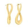 Ross-simons Italian 18kt Yellow Gold Elongated Twisted Hoop Earrings In Gold