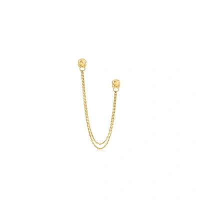 Rs Pure Ross-simons 14kt Yellow Gold Double-piercing Chain Single Earring