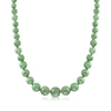 ROSS-SIMONS 6-13MM GRADUATED GREEN JADE BEAD NECKLACE WITH 14KT YELLOW GOLD