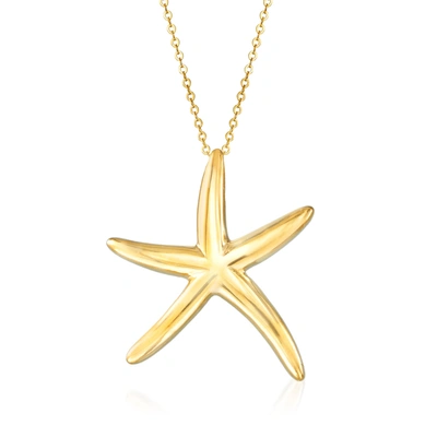 Ross-simons Italian 14kt Yellow Gold Starfish Pendant Necklace
