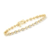 Ross-simons Diamond Geometric Bracelet In 14kt Yellow Gold In White